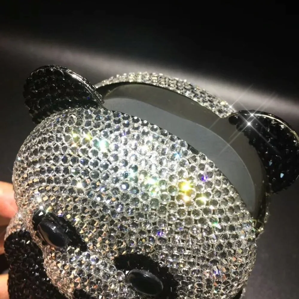NEW Sparkling Bling Crystal Rhinestone Panda Bear Bag Clutch Purse +Gift - Picture 6 of 16
